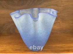 Kosta Boda'Carmen' Blue Frost 7.25 Art Glass Vase Ulrica Hydman