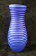 Kosta Boda G Sahlin Blue Glass Art Vase 10 Inches, Signed (f20)