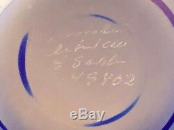 Kosta Boda G Sahlin Blue Glass Art Vase 10 Inches, Signed (f20)