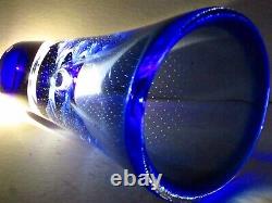 Kosta Boda Goran Warff Blue Vase Signed Numbered Art Glass Crystal SWEDEN