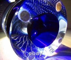 Kosta Boda Goran Warff Blue Vase Signed Numbered Art Glass Crystal SWEDEN