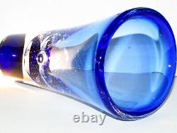 Kosta Boda Goran Warff Blue Vase Signed Numbered Art Glass Crystal SWEDEN