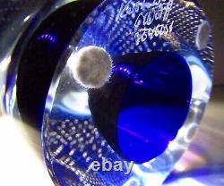 Kosta Boda Goran Warff Blue Vase Signed Numbered Art Glass Crystal SWEDEN