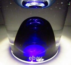 Kosta Boda Goran Warff Blue Vase Signed Numbered Art Glass Crystal SWEDEN