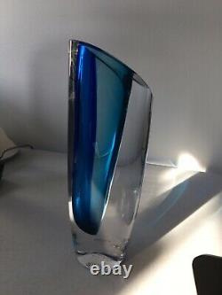 Kosta Boda Goran Warff Seaside Vase SIGNED NUMBERED Beautiful Blue/Clear withBox