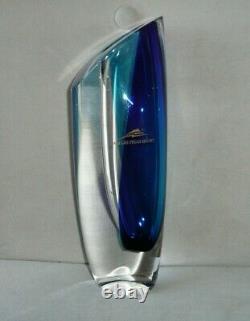 Kosta Boda Goran Warff Signed Saraband Art Glass Vase Blue LAKE LAS VEGAS RESORT