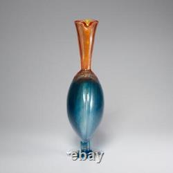 Kosta Boda Kjell Engman Blue Scandinavian Art Glass Bon Bon Vase Ewer 14.5