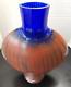 Kosta Boda Large Vase Kjell Engman Bon Bon Series Signed 49650 Blue Orange