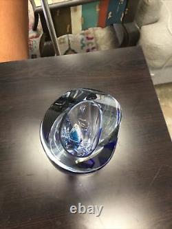 Kosta Boda Saraband Glass Vase Original Price $800 Singed Blue & Clear