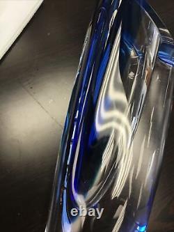 Kosta Boda Saraband Glass Vase Original Price $800 Singed Blue & Clear