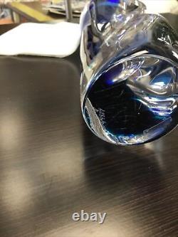 Kosta Boda Saraband Glass Vase Original Price $800 Singed Blue & Clear