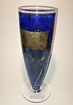 Kosta Boda Satellite Glass Vase Signed Artist Collection Bertil Vallien 49250