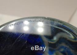 Kosta Boda Seaside Vase Cobalt Blue & Clear by Goran Warff SIGNED