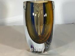 Kosta Boda Signed Goran Wharff Mirage Art Glass Vase. Colour Blue. Stunning