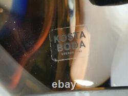 Kosta Boda Signed Goran Wharff Mirage Art Glass Vase. Colour Blue. Stunning