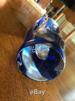 Kosta Boda Signed Seaside Glass Vase in Blue in perfect condition, STUNNING