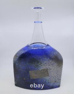 Kosta Boda Sweden Bertil Vallien Satellite Blue Art Glass Vase 16 Tall