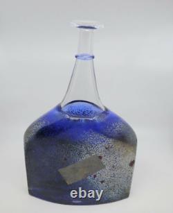 Kosta Boda Sweden Bertil Vallien Satellite Blue Art Glass Vase 16 Tall