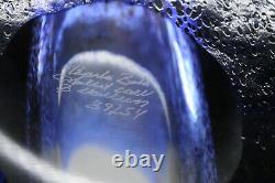 Kosta Boda Sweden Bertil Vallien Satellite Blue Art Glass Vase 16 Tall