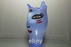 Kosta Boda Ulrica Hydman Vallien Large Vase Open Minds Blue 11 Mint Signed