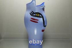 Kosta Boda Ulrica Hydman Vallien Large Vase Open Minds Blue 11 Mint Signed