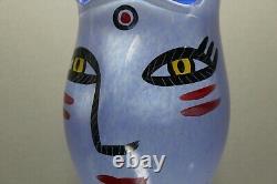 Kosta Boda Ulrica Hydman Vallien Large Vase Open Minds Blue 11 Mint Signed