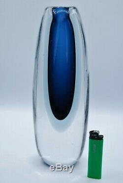 Kosta Vicke Lindstrand. Huge Overlay Vase With Blue. Signed