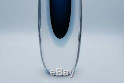 Kosta Vicke Lindstrand. Huge Overlay Vase With Blue. Signed