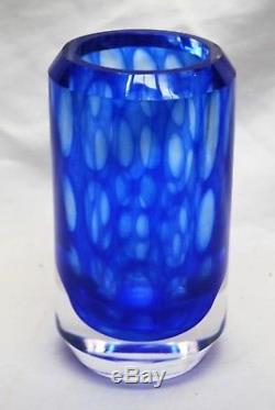 Kosta Vicke Lindstrand. Large Vase Colora In Blue. Signed. Very Rare