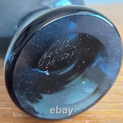 Kosta Vicke Lindstrand Swedish Teardrop Footed 10 1/2 Blue Glass Vase LH 1604