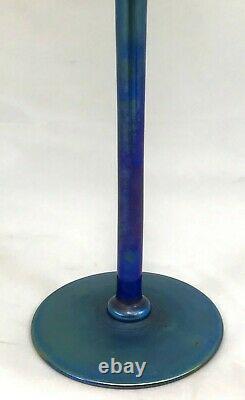 L. C. Tiffany Inc Favrile Art Glass Blue Trumpet Vase