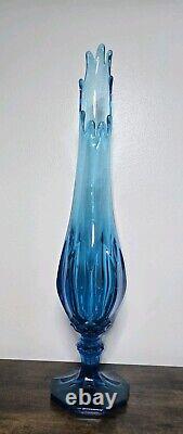 L. E. Smith Blue Dominion Swung Vase 22 9 Fingers