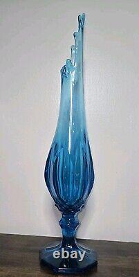 L. E. Smith Blue Dominion Swung Vase 22 9 Fingers