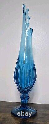 L. E. Smith Blue Dominion Swung Vase 22 9 Fingers