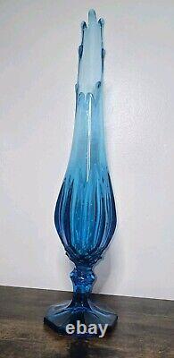 L. E. Smith Blue Dominion Swung Vase 22 9 Fingers