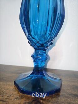 L. E. Smith Blue Dominion Swung Vase 22 9 Fingers