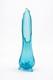 L. E. Smith Blue Hobnail Swung Vase 14 Three-Toe Stretch Glass Mid Century