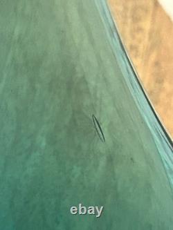 L. E. Smith Midcentury Modern Swung Glass Vase Gorgeous Peacock Blue 11 Tall