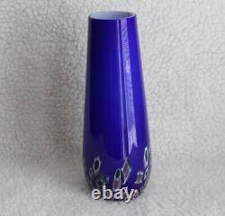 L? K Vtg Czechoslovakian Cobalt Blue Art Glass Decorative Vase