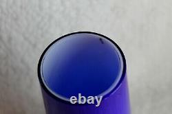 L? K Vtg Czechoslovakian Cobalt Blue Art Glass Decorative Vase