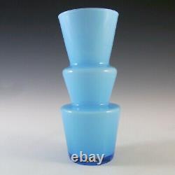 LABELLED Alsterbro Swedish Blue Cased Hooped Glass Vase