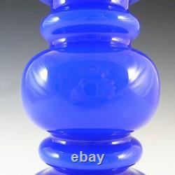 LABELLED Lindshammar Swedish Blue Cased Hooped Glass Vase