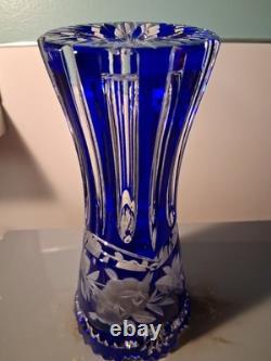 LAUSITZER Vintage Lead Crystal Cobalt Blue Vase