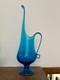 LE Smith 19.25 Blue Simplicity Swung Glass Footed Pitcher Vase