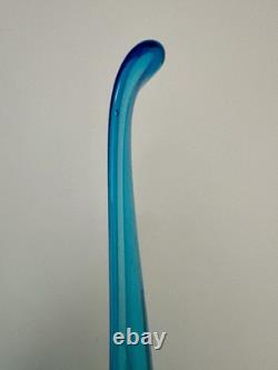 LE Smith 19.25 Blue Simplicity Swung Glass Footed Pitcher Vase