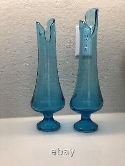 LE Smith Blue Swung Vase A PAIR