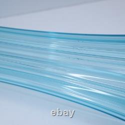 LE Smith Mid Century Art Glass Fat Bottom Swung Glass Vase Peacock Blue A