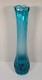 LE Smith Swung 22 1/2 H Vintage MCM Thousand Eyes Peacock Blue Swung Glass Vase