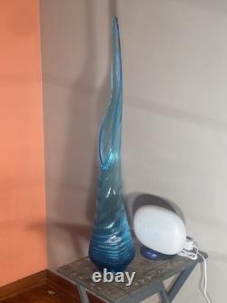LE Smith Swung Glass Floor Vase 42 Peacock blue