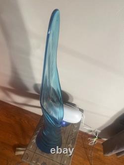 LE Smith Swung Glass Floor Vase 42 Peacock blue